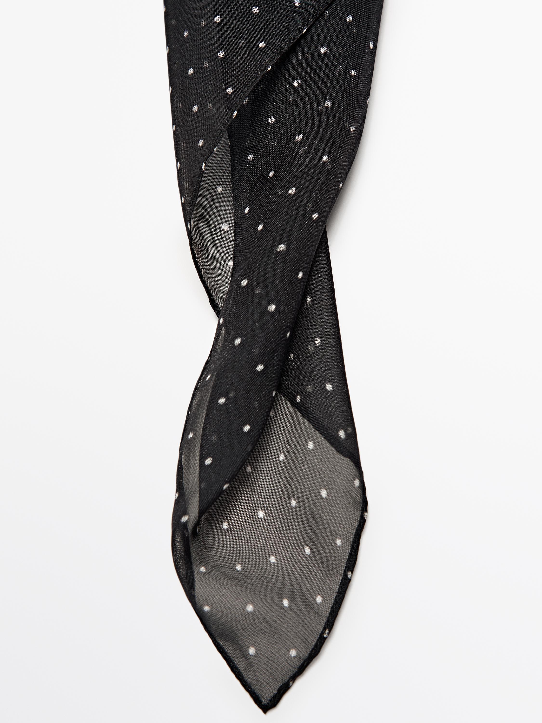 Polka dot print 100% silk scarf